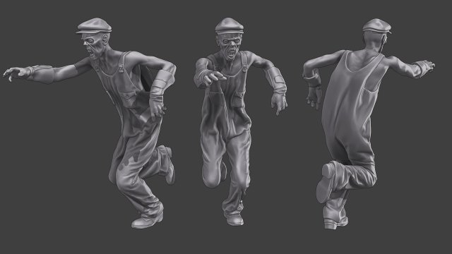 Casual Zombie CZ3 0021 3D 프린트 모델 .c4d .max .obj .3ds .fbx .stl .blend 
