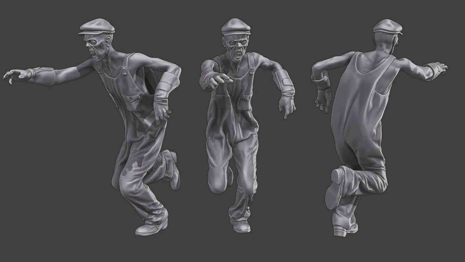 Casual Zombie CZ3 0021 3D Print Model .c4d .max .obj .3ds .fbx .stl .blend 
