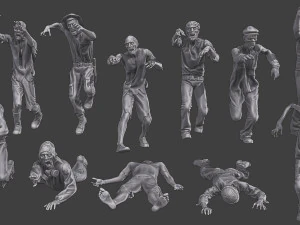 Zombi casual CZ3 Paquete 2 Modelo de impresión 3D