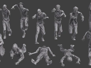 Casual Zombie CZ3 Pack 2 3D Print Model