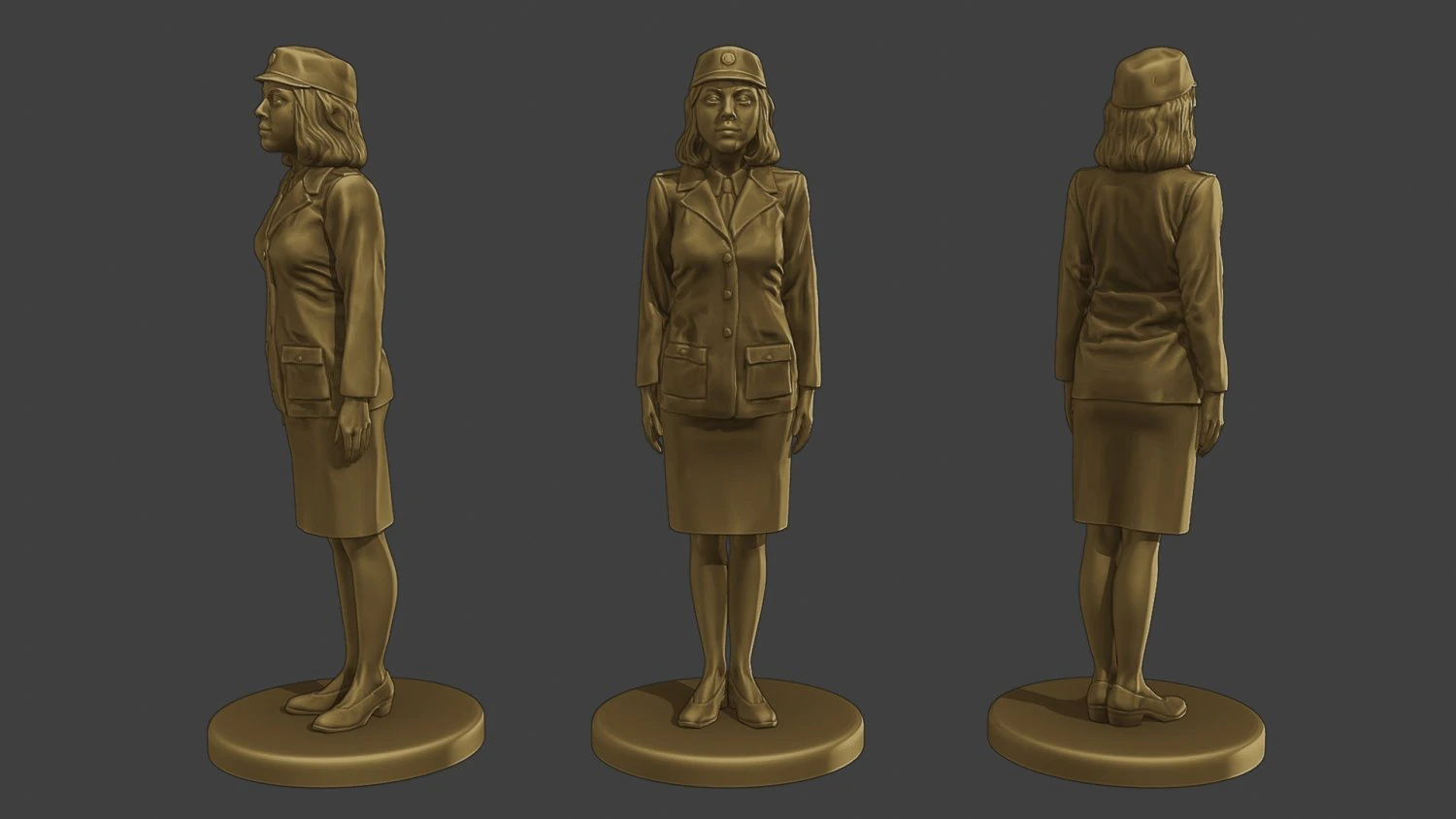 चेकोस्लोवाक महिला कम्युनिस्ट पुलिस FCCP1 1 3D प्रिंट मॉडल .c4d .max .obj .3ds .fbx .stl .blend 