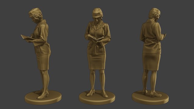 CzechoSlovak Female Communist Police FCCP1 3 3Dプリントモデル .c4d .max .obj .3ds .fbx .stl .blend 