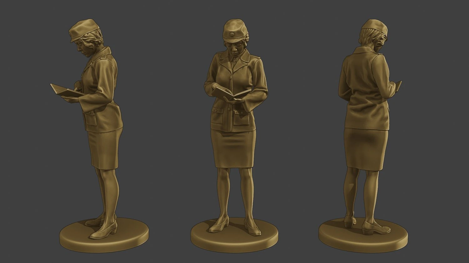 CzechoSlovak Female Communist Police FCCP1 3 3D Print Model .c4d .max .obj .3ds .fbx .stl .blend 