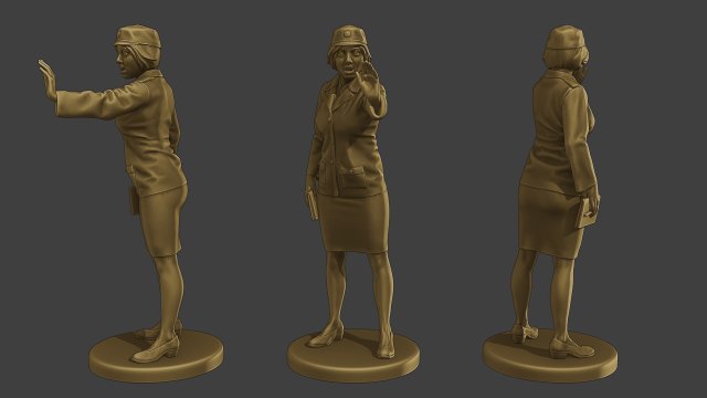 CzechoSlovak Female Communist Police FCCP1 5 3D 프린트 모델 .c4d .max .obj .3ds .fbx .stl .blend 