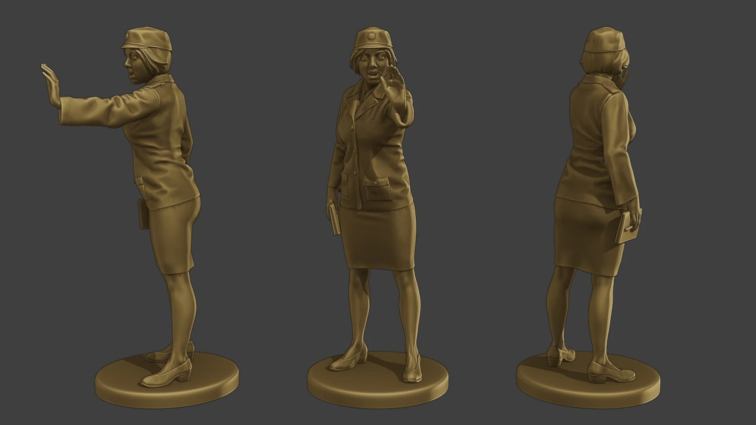 चेकोस्लोवाक महिला कम्युनिस्ट पुलिस FCCP1 5 3D प्रिंट मॉडल .c4d .max .obj .3ds .fbx .stl .blend 