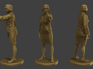 Polisi Komunis Wanita CekoSlowakia FCCP1 5 Model Cetak 3D