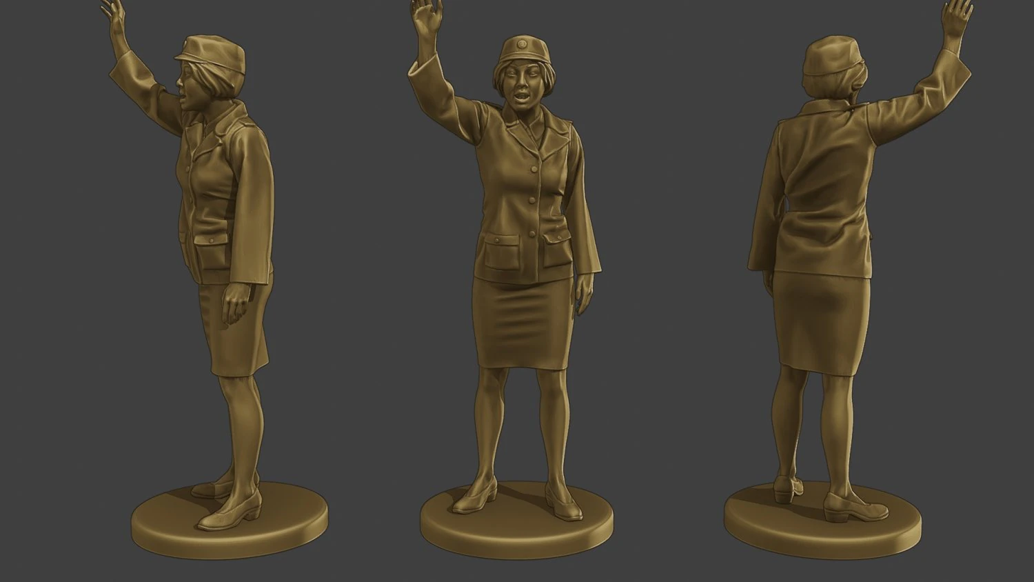 CzechoSlovak Female Communist Police FCCP1 6 3D Print Model .c4d .max .obj .3ds .fbx .stl .blend 