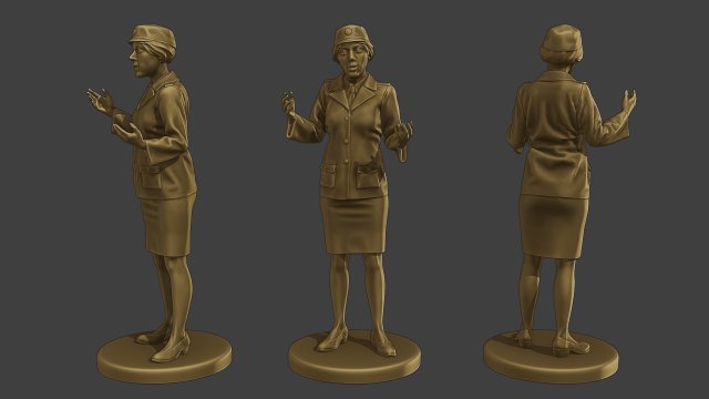 CzechoSlovak Female Communist Police FCCP1 7 3D Print Model .c4d .max .obj .3ds .fbx .stl .blend 