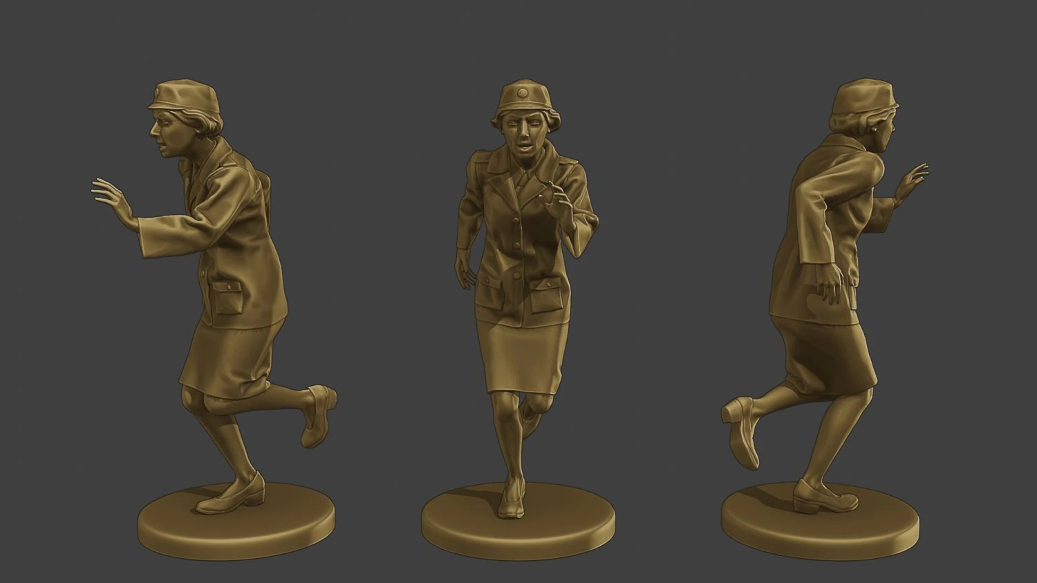 CzechoSlovak Female Communist Police FCCP1 8 3D Print Model .c4d .max .obj .3ds .fbx .stl .blend 
