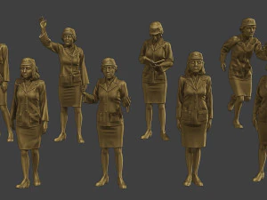CzechoSlovak Female Communist Police CFCP1 Pack1 3D Print Model