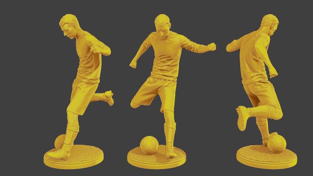 Soccer Player SP 001 3D 打印模型 .c4d .max .obj .3ds .fbx .stl .blend 
