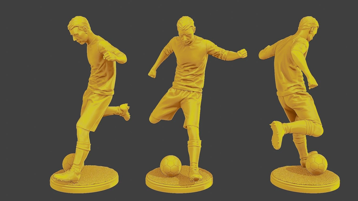 Soccer Player SP 001 3D Print Model .c4d .max .obj .3ds .fbx .stl .blend