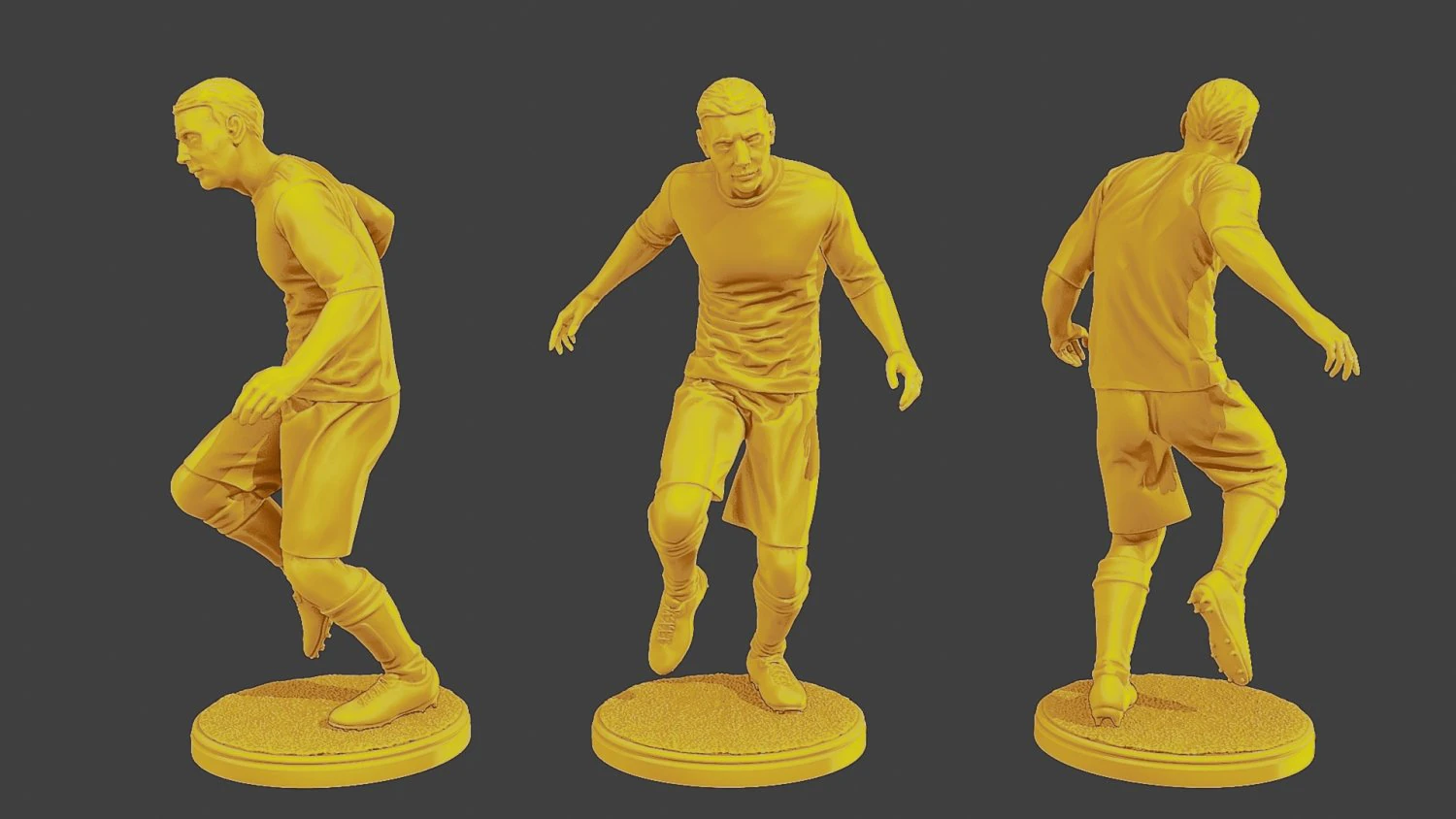 Soccer Player SP 003 3D Print Model .c4d .max .obj .3ds .fbx .stl .blend