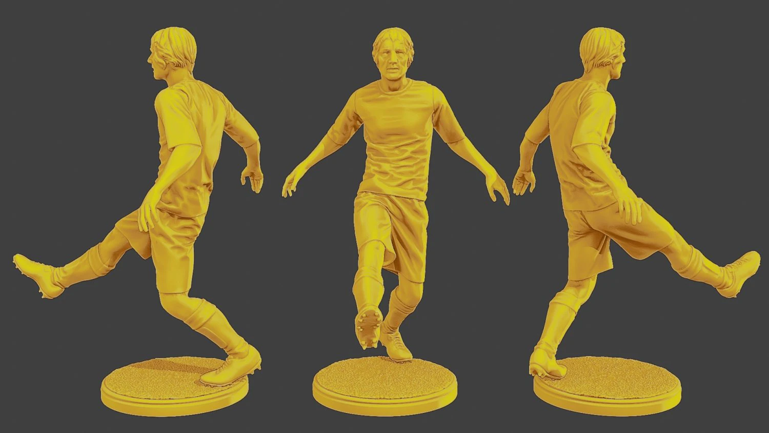 Soccer Player SP 004 3D Print Model .c4d .max .obj .3ds .fbx .stl .blend