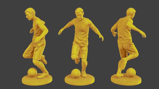 Soccer Player SP 005 3Dプリントモデル .c4d .max .obj .3ds .fbx .stl .blend 