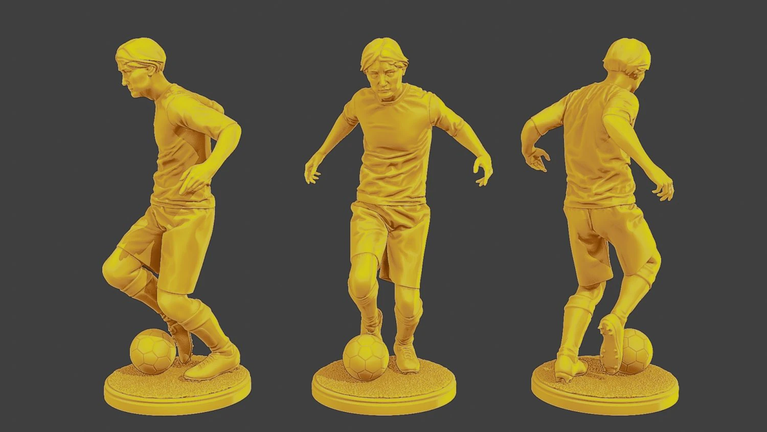 Soccer Player SP 006 3D Print Model .c4d .max .obj .3ds .fbx .stl .blend 