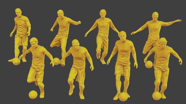 足球运动员 SP 包 1 3D 打印模型 .c4d .max .obj .3ds .fbx .stl .blend 