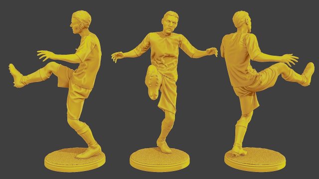 Soccer Player SP 009 3D Print Model .c4d .max .obj .3ds .fbx .stl .blend 
