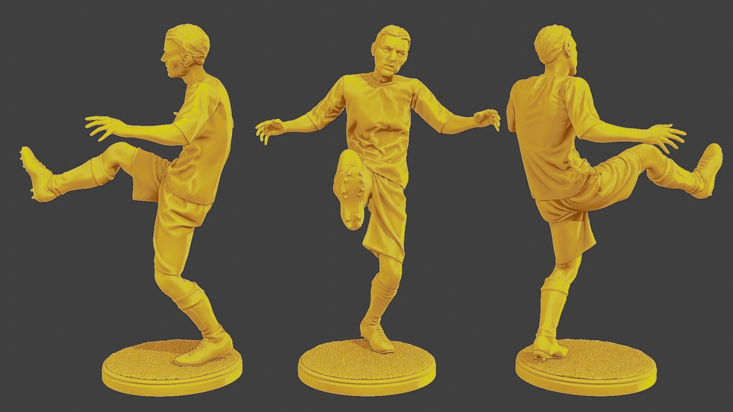 Soccer Player SP 009 3D Print Model .c4d .max .obj .3ds .fbx .stl .blend 