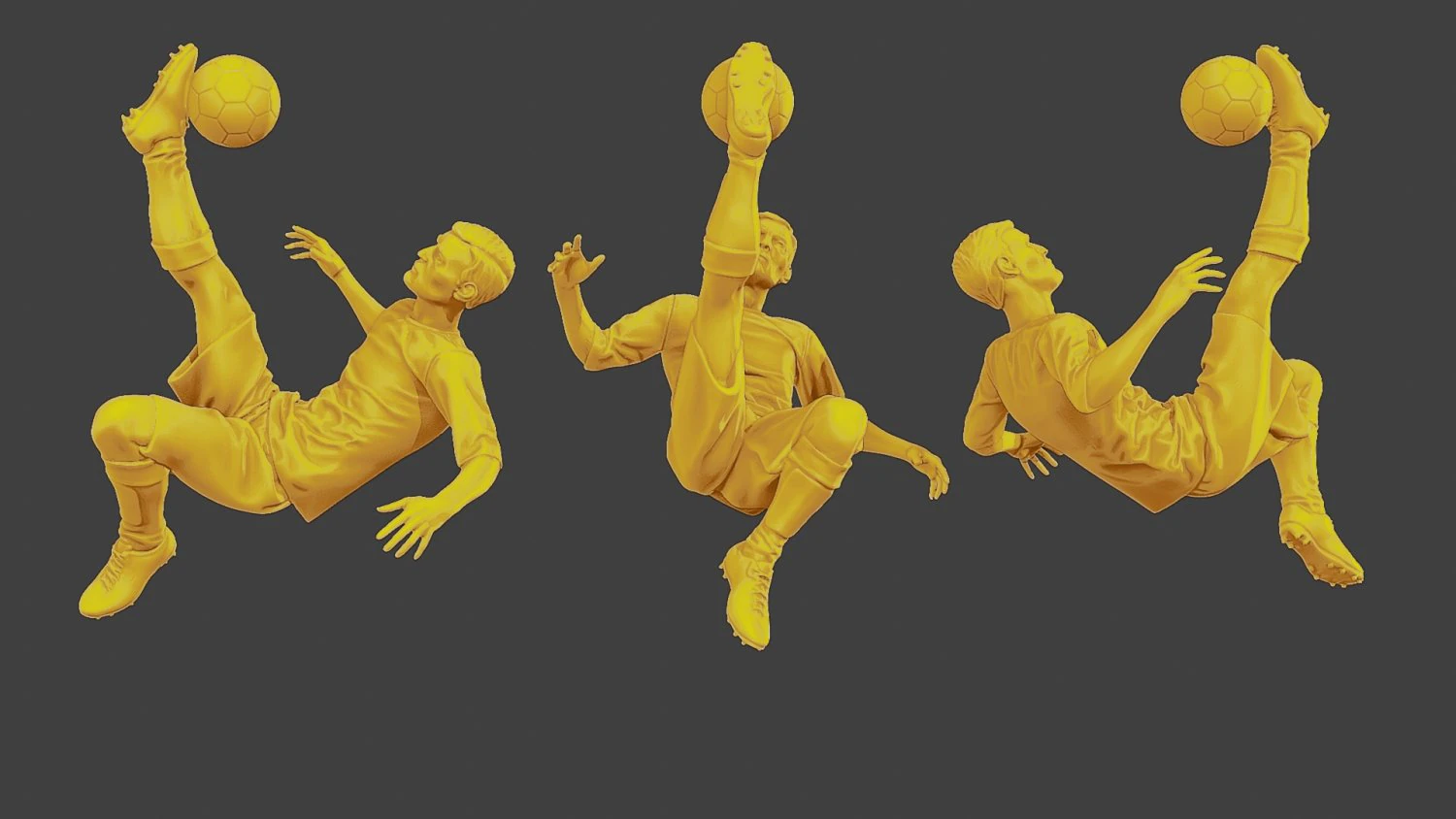 Soccer Player SP 010 3D Print Model .c4d .max .obj .3ds .fbx .stl .blend