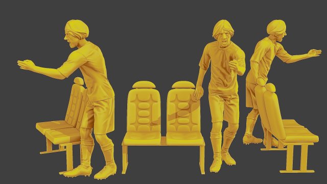 Soccer Player SP 015 Model Cetak 3D .c4d .max .obj .3ds .fbx .stl .blend 