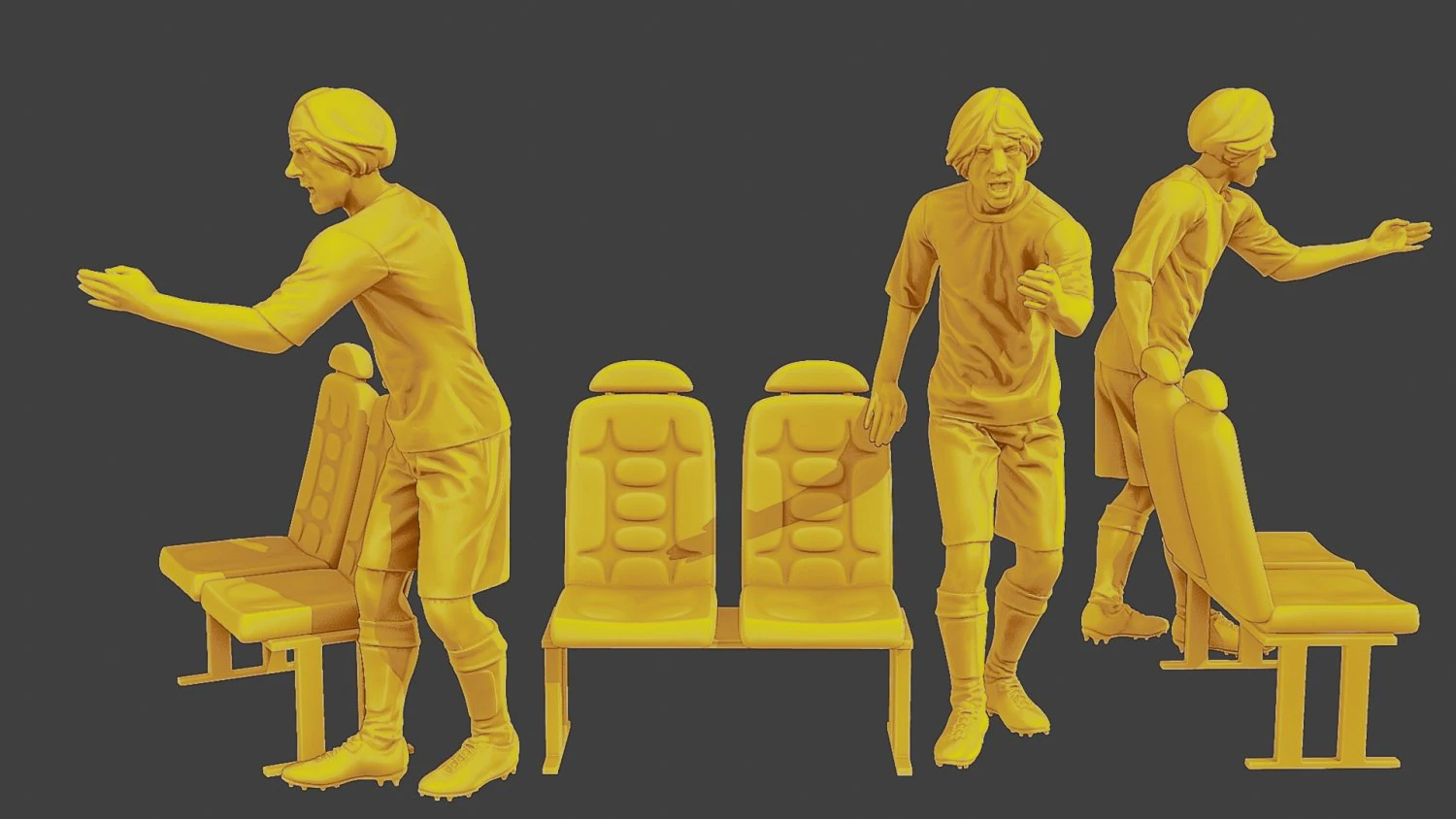 Soccer Player SP 015 3D Print Model .c4d .max .obj .3ds .fbx .stl .blend