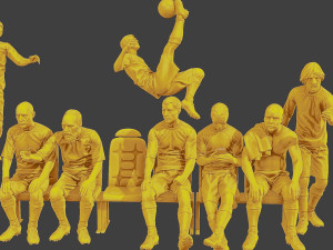 Soccer Players SP Pack 2 3D Print Model