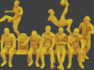 Soccer Players SP Pack 2 3D Print Model