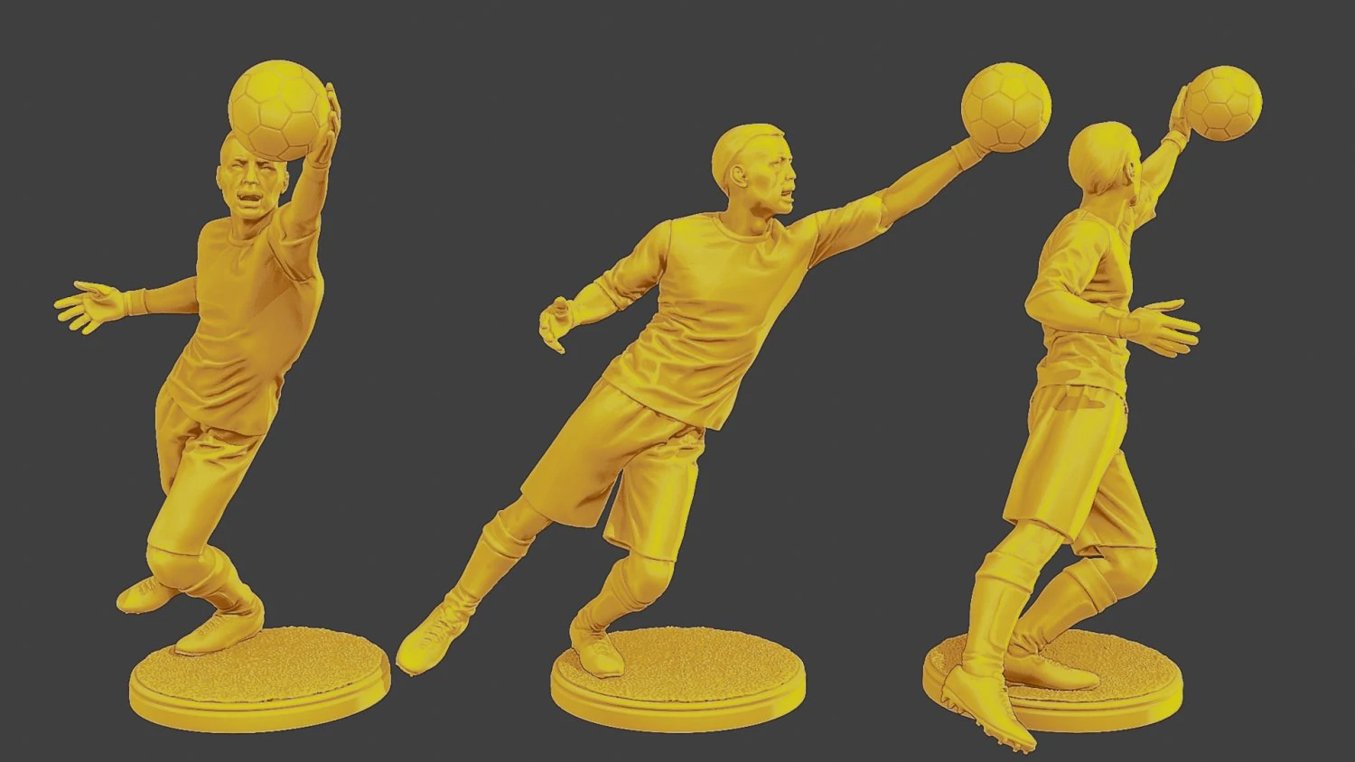 Soccer Player SP 029 3D Print Model .c4d .max .obj .3ds .fbx .stl .blend 