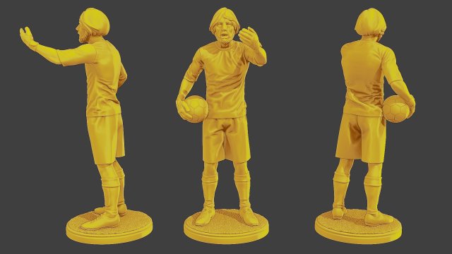 Soccer Player SP 030 3Dプリントモデル .c4d .max .obj .3ds .fbx .stl .blend 