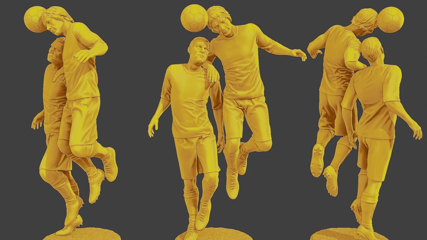 Soccer Player SP 031 032 3D Print Model .c4d .max .obj .3ds .fbx .stl .blend 