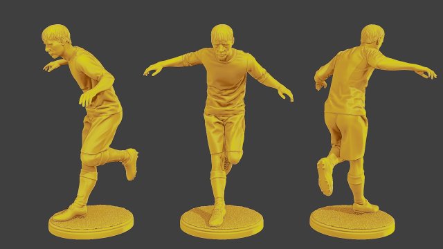 Soccer Player SP 034 3D 프린트 모델 .c4d .max .obj .3ds .fbx .stl .blend 