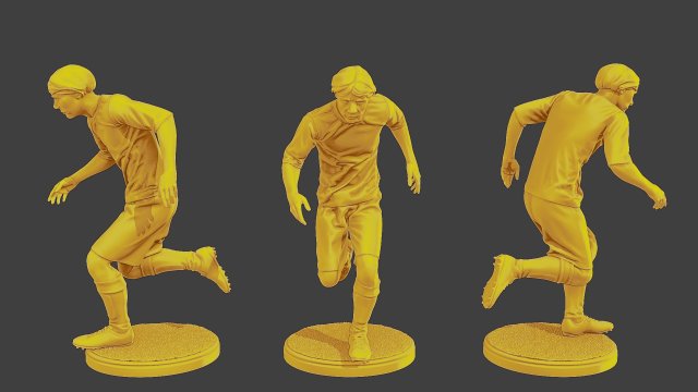Soccer Player SP 040 3D Baskı Modeli .c4d .max .obj .3ds .fbx .stl .blend 