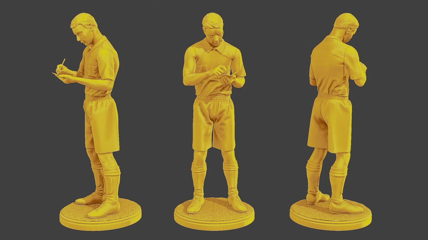 Soccer Player SP 048 3D Print Model .c4d .max .obj .3ds .fbx .stl .blend