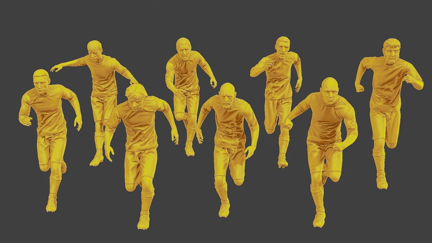 Soccer Players SP Pack 5 3D Print Model .c4d .max .obj .3ds .fbx .stl .blend