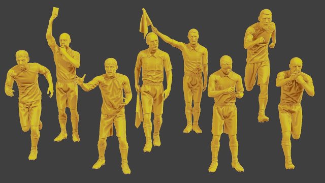 Soccer Players SP Pack 6 3D Print Model .c4d .max .obj .3ds .fbx .stl .blend 