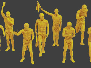 Soccer Players SP Pack 6 3D Print Model