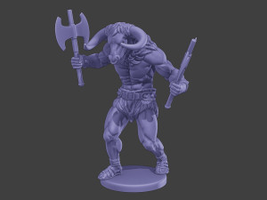 Minotaur Warrior Agressive2 two Axes 3D 打印模型