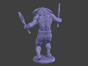 Minotaur Warrior Agressive2 two Axes 3D 打印模型