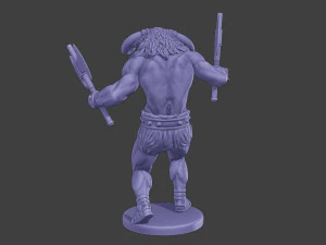 Minotaur Warrior Agressive2 two Axes 3D Print Model
