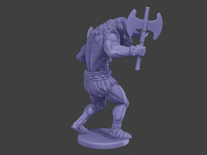 Minotaur Warrior Agressive2 two Axes 3D Print Model