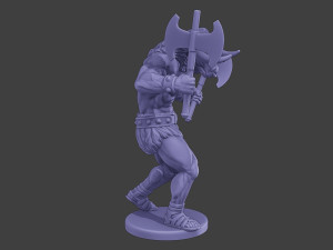 Minotaur Warrior Agressive2 two Axes 3D 打印模型