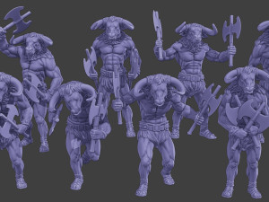 Minotaur Warrior two Axes Pack 1 3D 打印模型