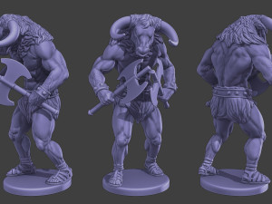 Minotaur Warrior two Axes Pack 1 3Dプリントモデル