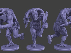 Minotaur Warrior two Axes Pack 1 3Dプリントモデル
