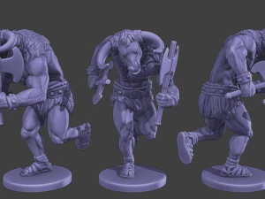 Minotaur Warrior two Axes Pack 1 3D Print Model