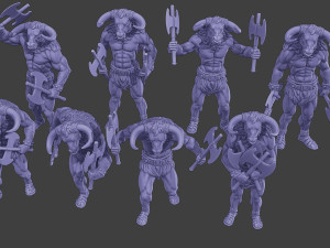 Minotaur Warrior two Axes Pack 1 3Dプリントモデル