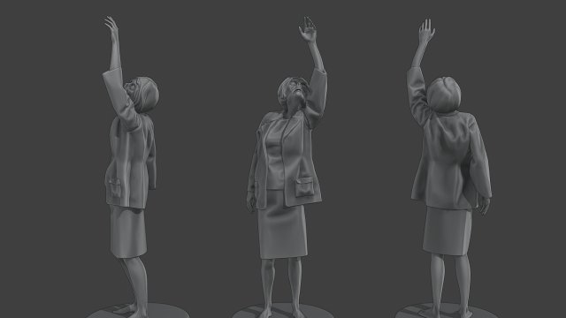 Casual Female Zombie CZ4 0001 3D 打印模型 .c4d .max .obj .3ds .fbx .stl .blend 