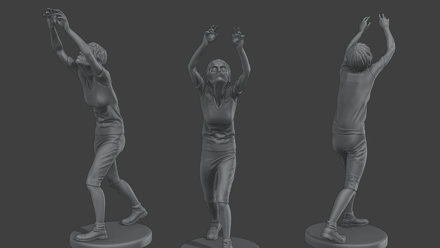 Casual Female Zombie CZ4 0002 3D Print Model .c4d .max .obj .3ds .fbx .stl .blend 
