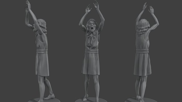 Casual Female Zombie CZ4 0003 3D Druckmodell .c4d .max .obj .3ds .fbx .stl .blend